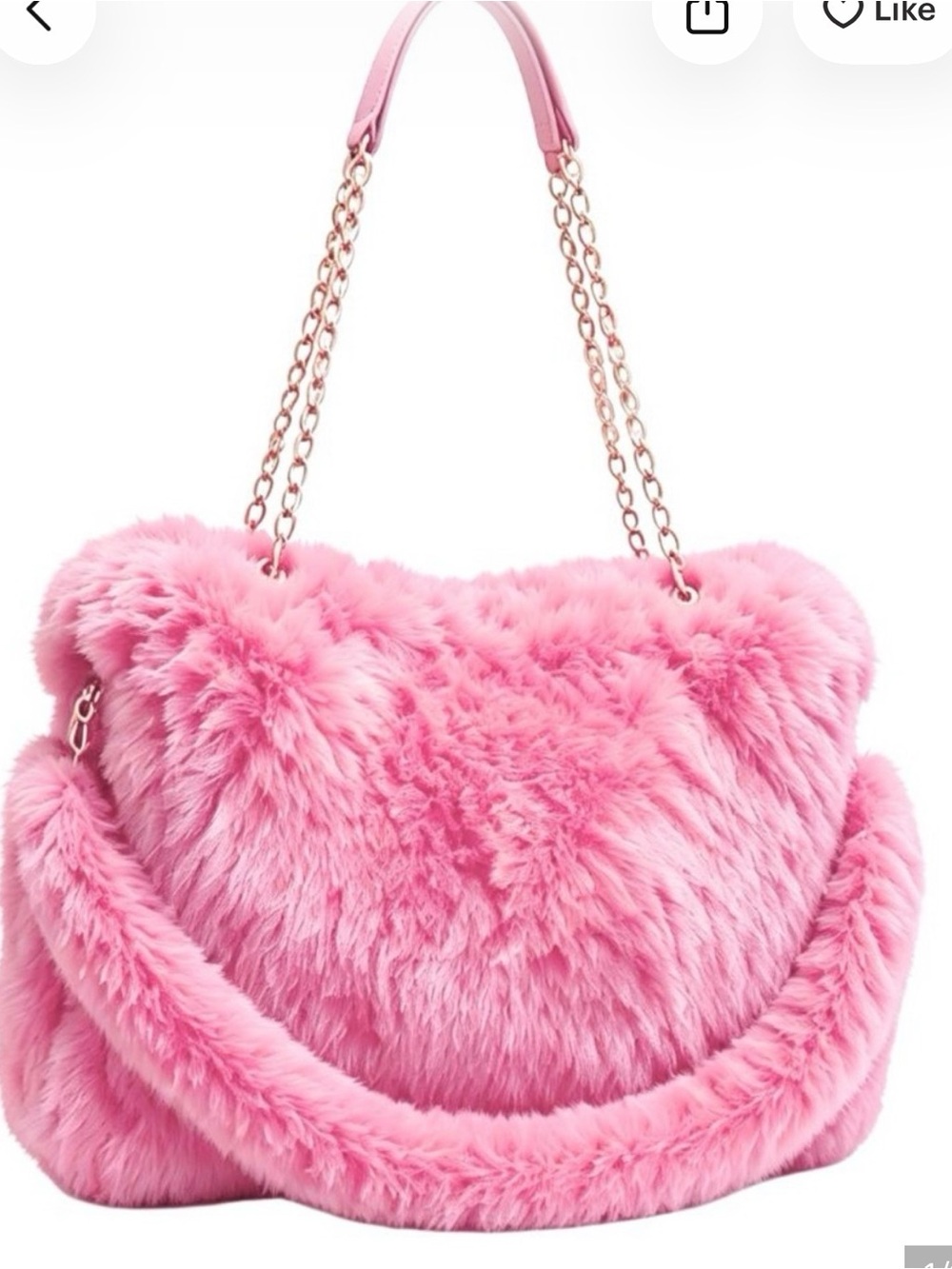 Plush Pink Faux Fur Shoulder Bag with Chain Strap I have 3 . smoke free home
